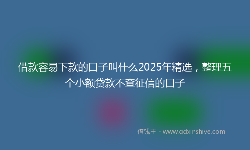 借款容易下款的口子叫什么2025年精选，整理五个小额贷款不查征信的口子