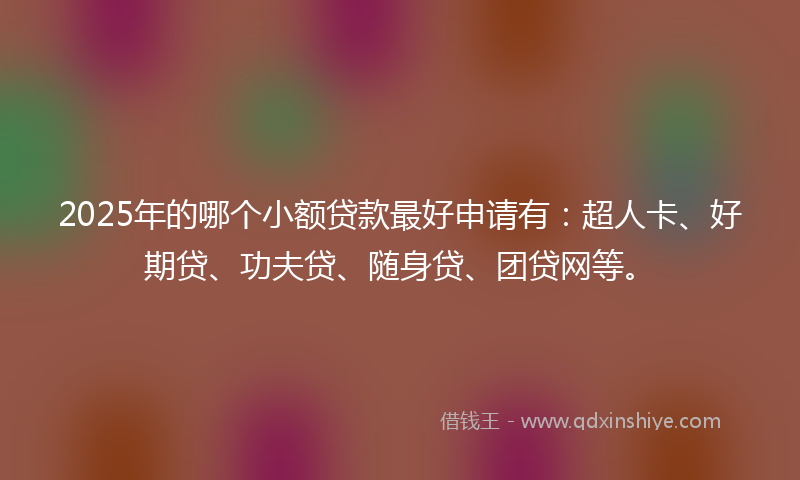 2025年的哪个小额贷款最好申请有：超人卡、好期贷、功夫贷、随身贷、团贷网等。