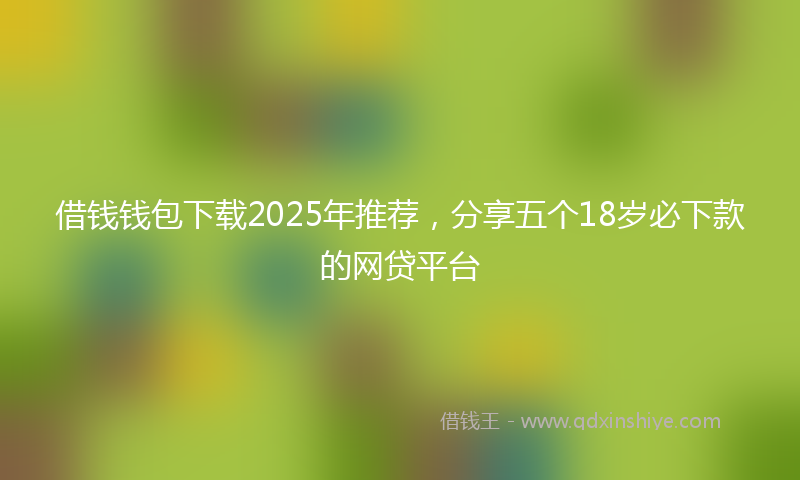 借钱钱包下载2025年推荐，分享五个18岁必下款的网贷平台