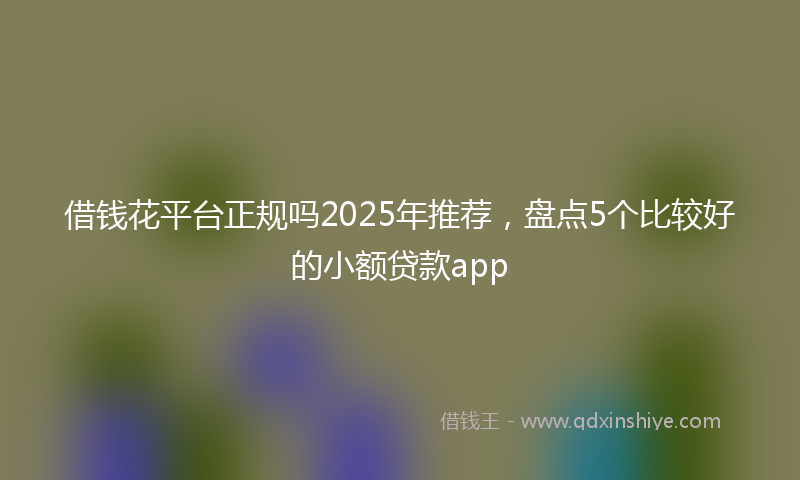 借钱花平台正规吗2025年推荐，盘点5个比较好的小额贷款app