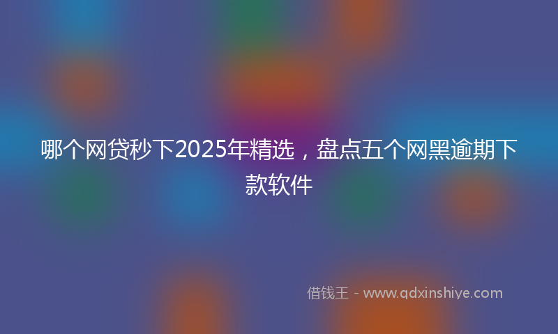 哪个网贷秒下2025年精选，盘点五个网黑逾期下款软件