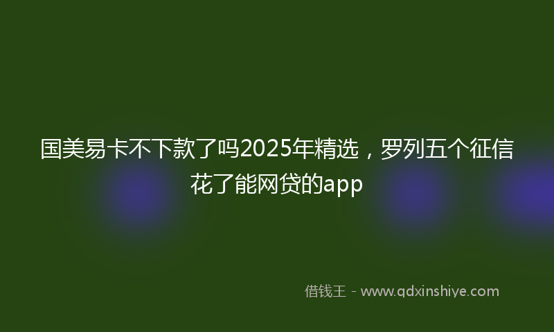国美易卡不下款了吗2025年精选，罗列五个征信花了能网贷的app