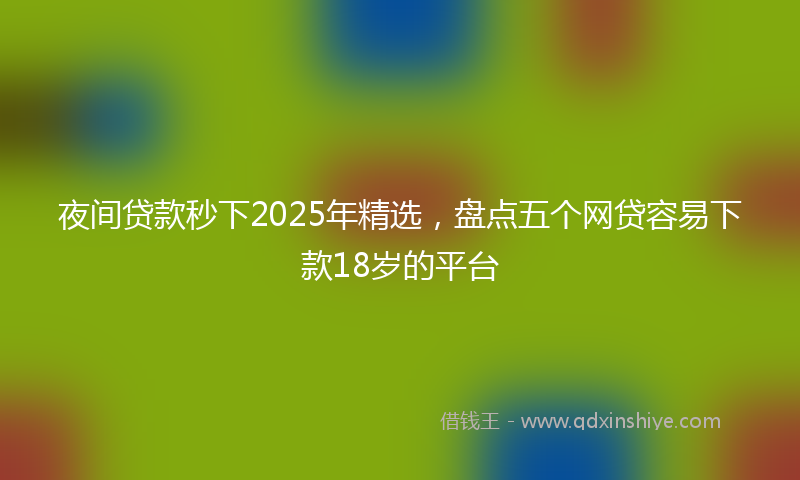 夜间贷款秒下2025年精选，盘点五个网贷容易下款18岁的平台