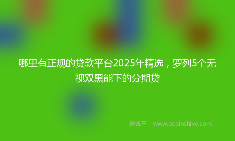 哪里有正规的贷款平台2025年精选，罗列5个无视双黑能下的分期贷