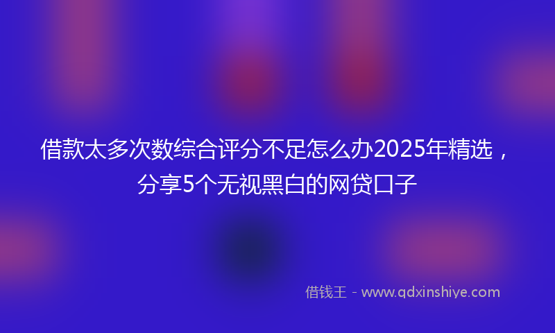 借款太多次数综合评分不足怎么办2025年精选，分享5个无视黑白的网贷口子