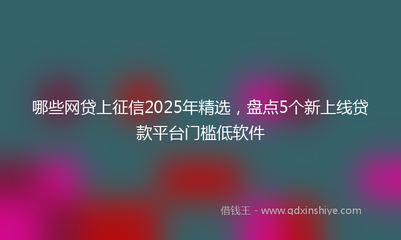 哪些网贷上征信2025年精选，盘点5个新上线贷款平台门槛低软件