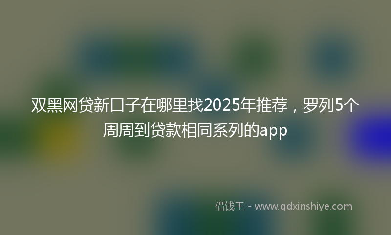 双黑网贷新口子在哪里找2025年推荐，罗列5个周周到贷款相同系列的app