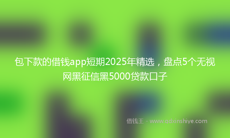 包下款的借钱app短期2025年精选，盘点5个无视网黑征信黑5000贷款口子