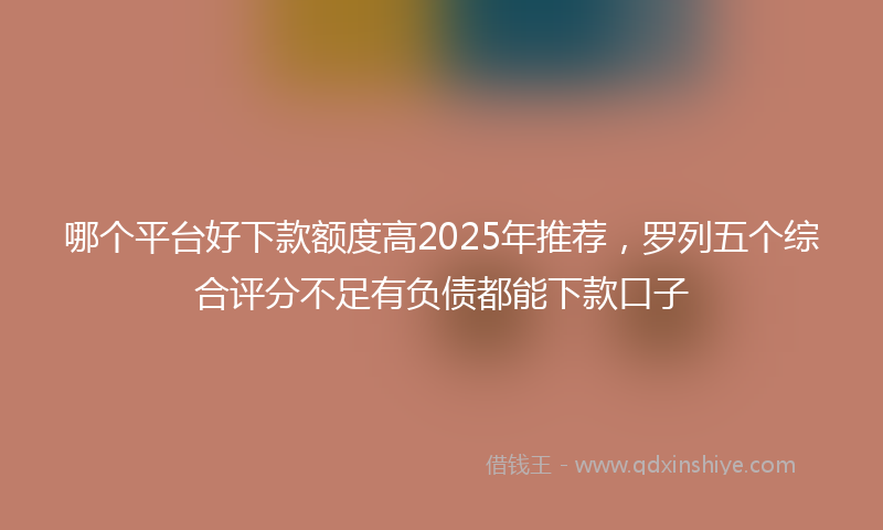 哪个平台好下款额度高2025年推荐，罗列五个综合评分不足有负债都能下款口子