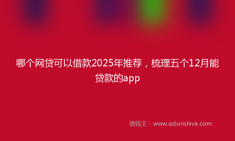 哪个网贷可以借款2025年推荐，梳理五个12月能贷款的app