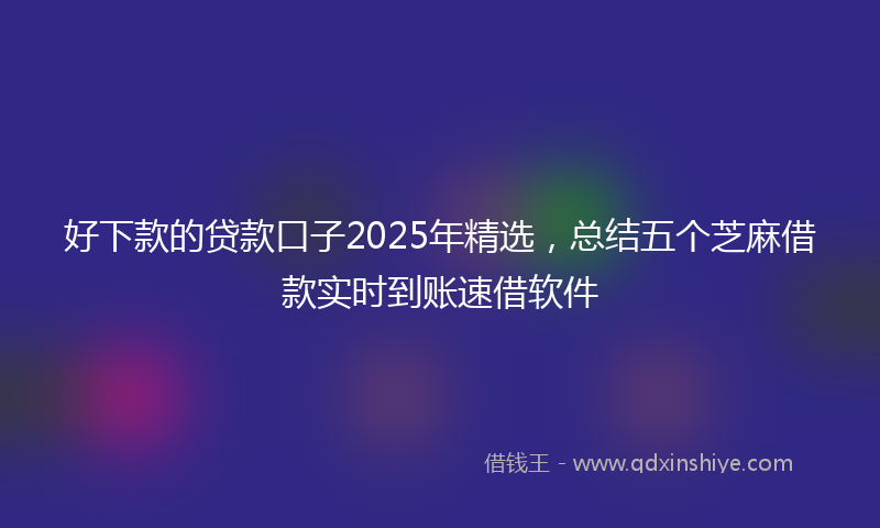 好下款的贷款口子2025年精选，总结五个芝麻借款实时到账速借软件