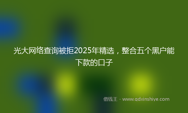光大网络查询被拒2025年精选，整合五个黑户能下款的口子