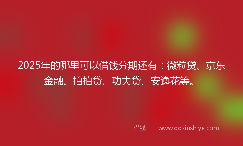 2025年的哪里可以借钱分期还有：微粒贷、京东金融、拍拍贷、功夫贷、安逸花等。