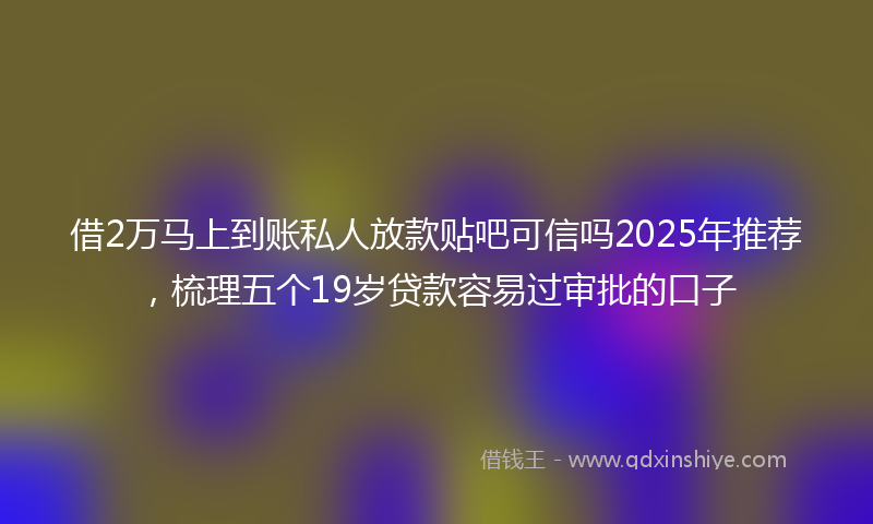 借2万马上到账私人放款贴吧可信吗2025年推荐，梳理五个19岁贷款容易过审批的口子