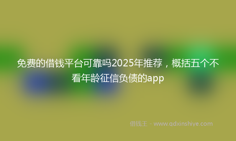 免费的借钱平台可靠吗2025年推荐，概括五个不看年龄征信负债的app