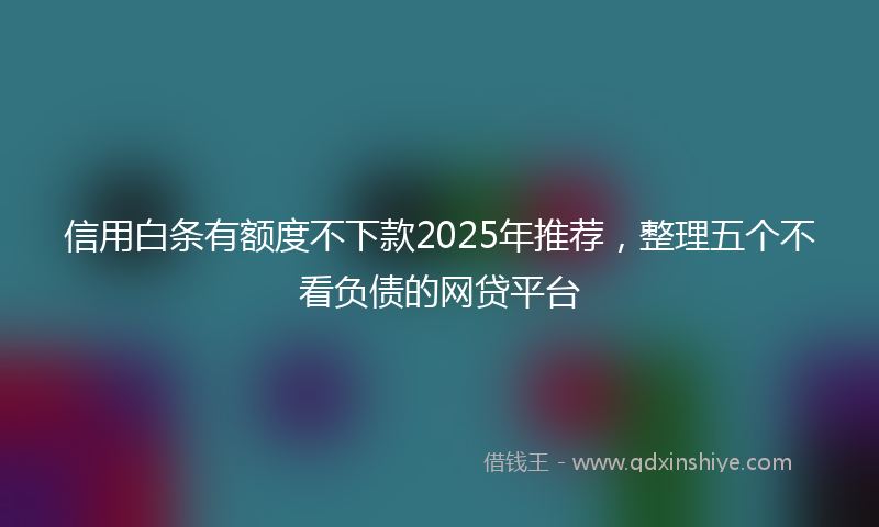 信用白条有额度不下款2025年推荐，整理五个不看负债的网贷平台