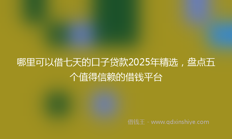 哪里可以借七天的口子贷款2025年精选，盘点五个值得信赖的借钱平台