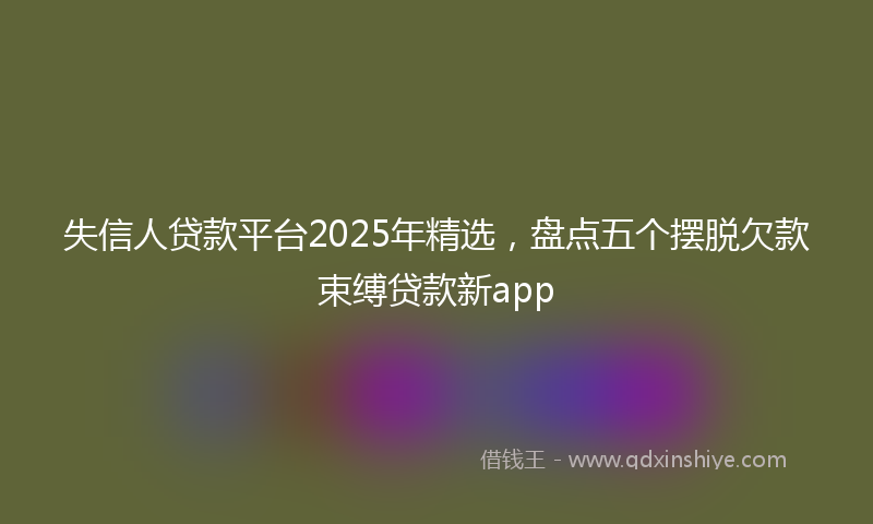 失信人贷款平台2025年精选，盘点五个摆脱欠款束缚贷款新app