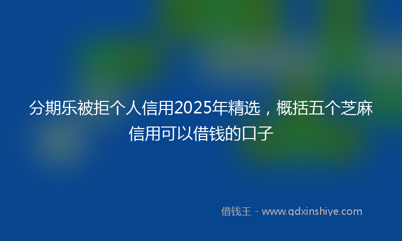 分期乐被拒个人信用2025年精选，概括五个芝麻信用可以借钱的口子