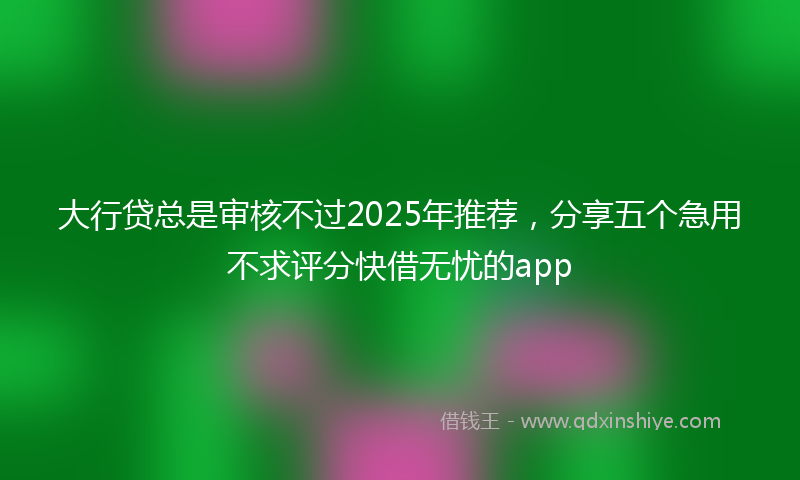 大行贷总是审核不过2025年推荐，分享五个急用不求评分快借无忧的app