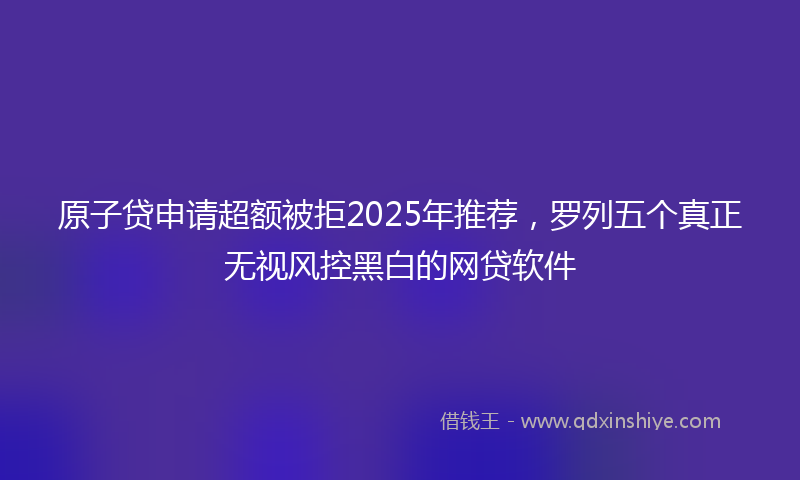 原子贷申请超额被拒2025年推荐，罗列五个真正无视风控黑白的网贷软件
