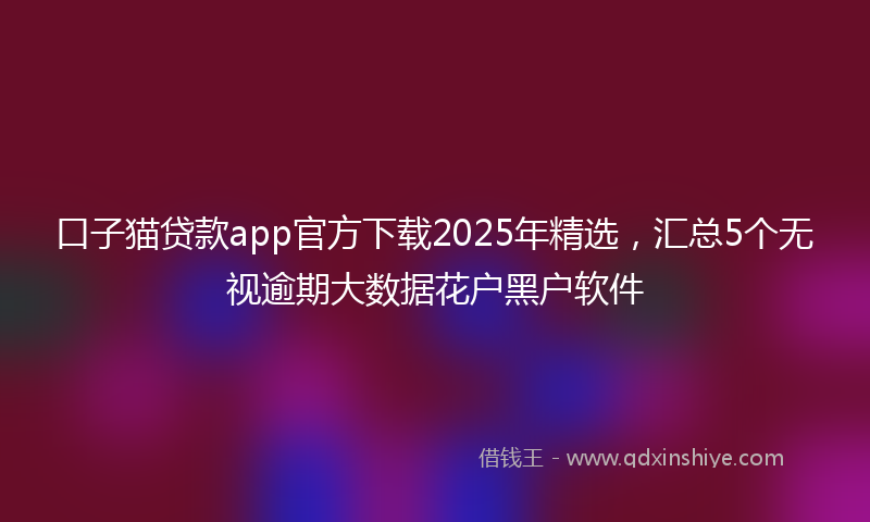 口子猫贷款app官方下载2025年精选，汇总5个无视逾期大数据花户黑户软件
