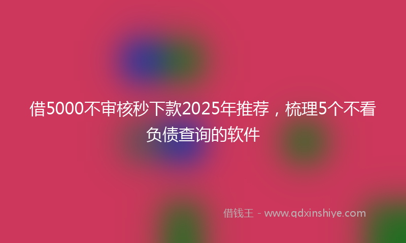 借5000不审核秒下款2025年推荐，梳理5个不看负债查询的软件