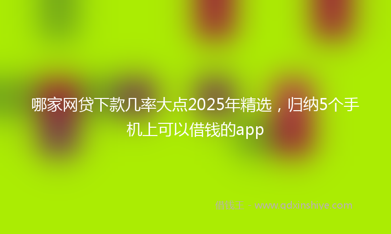 哪家网贷下款几率大点2025年精选，归纳5个手机上可以借钱的app