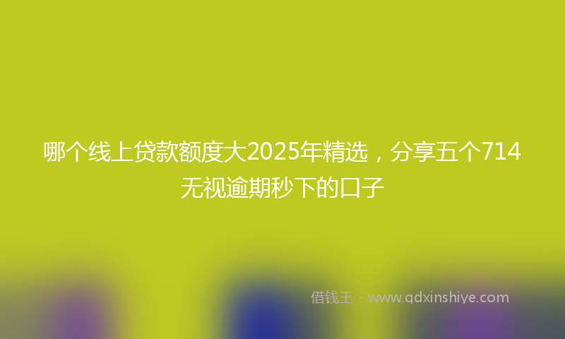 哪个线上贷款额度大2025年精选，分享五个714无视逾期秒下的口子