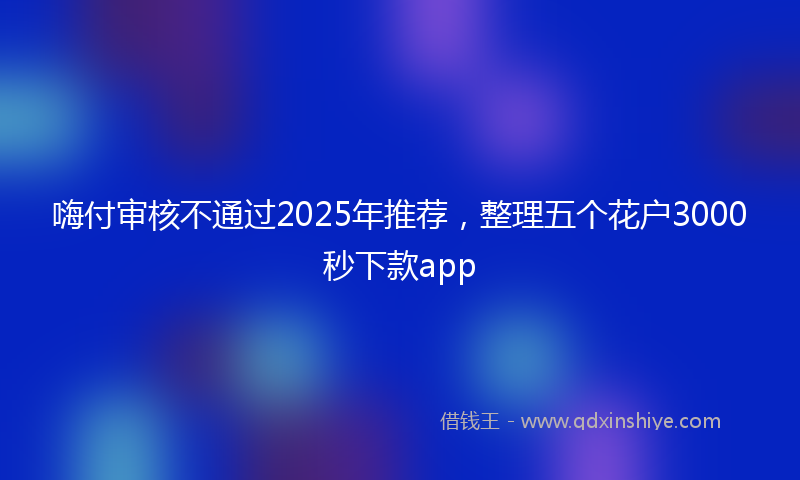 嗨付审核不通过2025年推荐，整理五个花户3000秒下款app