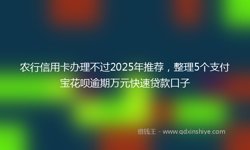 农行信用卡办理不过2025年推荐，整理5个支付宝花呗逾期万元快速贷款口子
