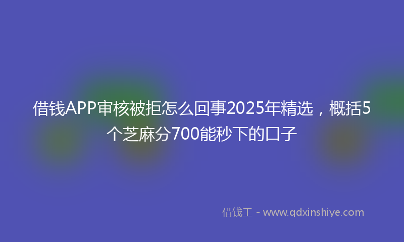 借钱APP审核被拒怎么回事2025年精选，概括5个芝麻分700能秒下的口子
