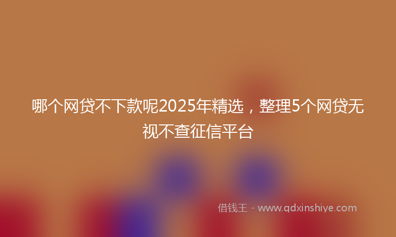 哪个网贷不下款呢2025年精选，整理5个网贷无视不查征信平台