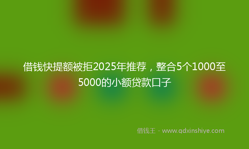 借钱快提额被拒2025年推荐，整合5个1000至5000的小额贷款口子