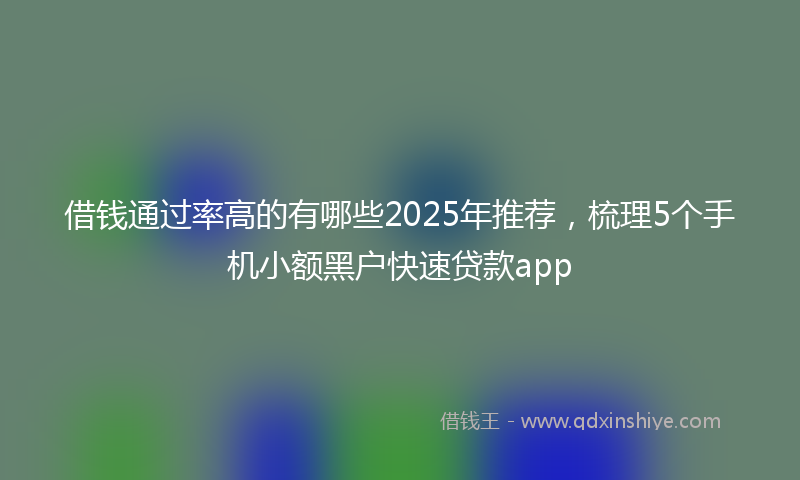 借钱通过率高的有哪些2025年推荐，梳理5个手机小额黑户快速贷款app