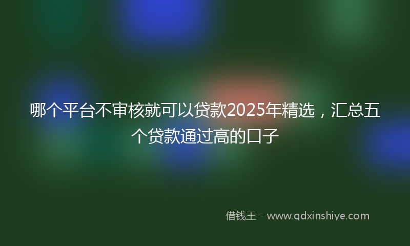 哪个平台不审核就可以贷款2025年精选，汇总五个贷款通过高的口子
