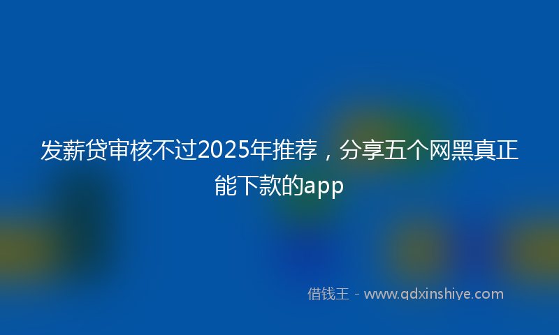 发薪贷审核不过2025年推荐，分享五个网黑真正能下款的app