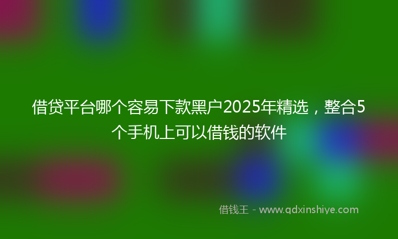 借贷平台哪个容易下款黑户2025年精选，整合5个手机上可以借钱的软件