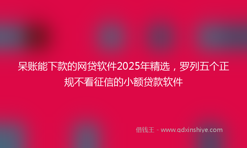 呆账能下款的网贷软件2025年精选，罗列五个正规不看征信的小额贷款软件