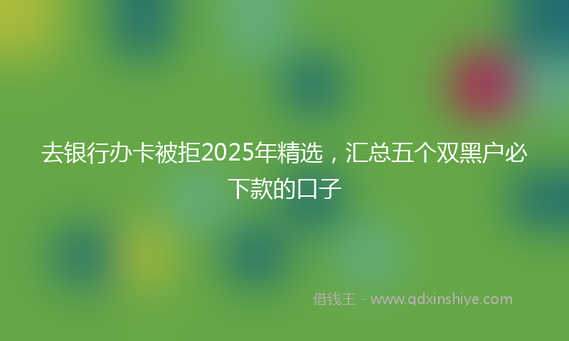 去银行办卡被拒2025年精选，汇总五个双黑户必下款的口子