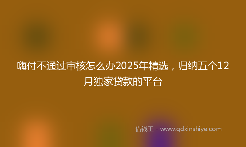 嗨付不通过审核怎么办2025年精选，归纳五个12月独家贷款的平台