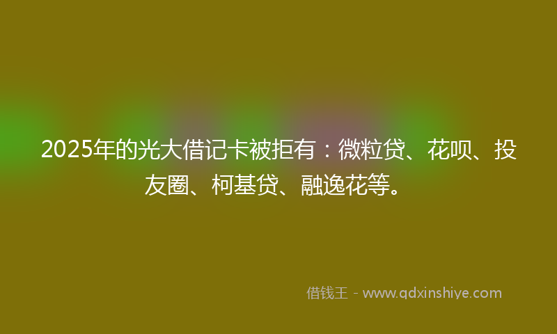 2025年的光大借记卡被拒有：微粒贷、花呗、投友圈、柯基贷、融逸花等。