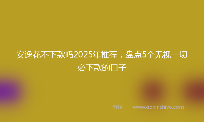 安逸花不下款吗2025年推荐，盘点5个无视一切必下款的口子