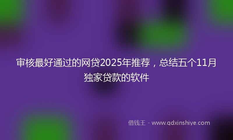 审核最好通过的网贷2025年推荐，总结五个11月独家贷款的软件
