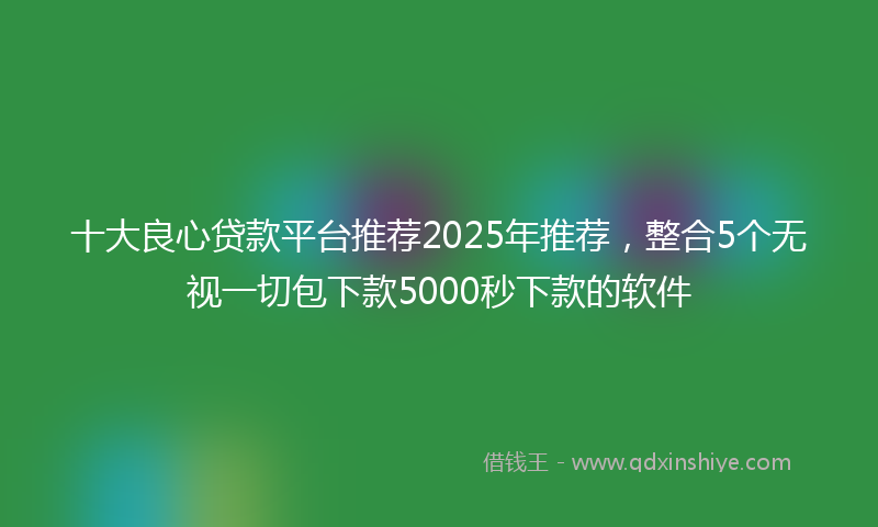 十大良心贷款平台推荐2025年推荐，整合5个无视一切包下款5000秒下款的软件