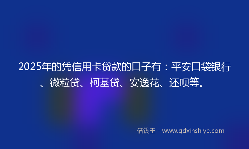 2025年的凭信用卡贷款的口子有：平安口袋银行、微粒贷、柯基贷、安逸花、还呗等。