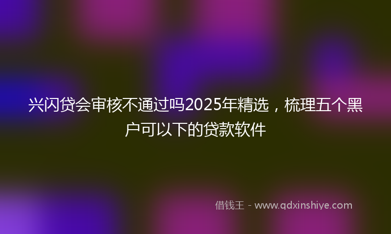 兴闪贷会审核不通过吗2025年精选，梳理五个黑户可以下的贷款软件