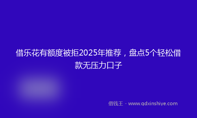 借乐花有额度被拒2025年推荐，盘点5个轻松借款无压力口子