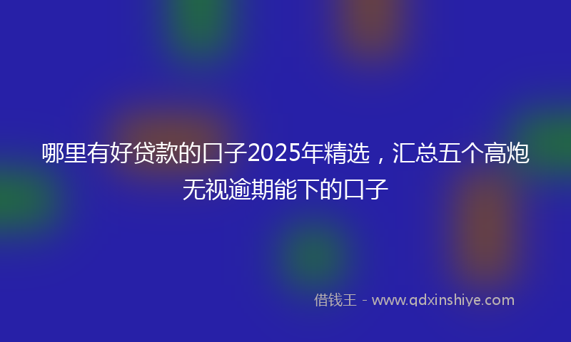 哪里有好贷款的口子2025年精选，汇总五个高炮无视逾期能下的口子