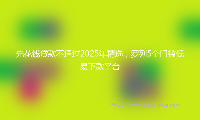 先花钱贷款不通过2025年精选，罗列5个门槛低易下款平台